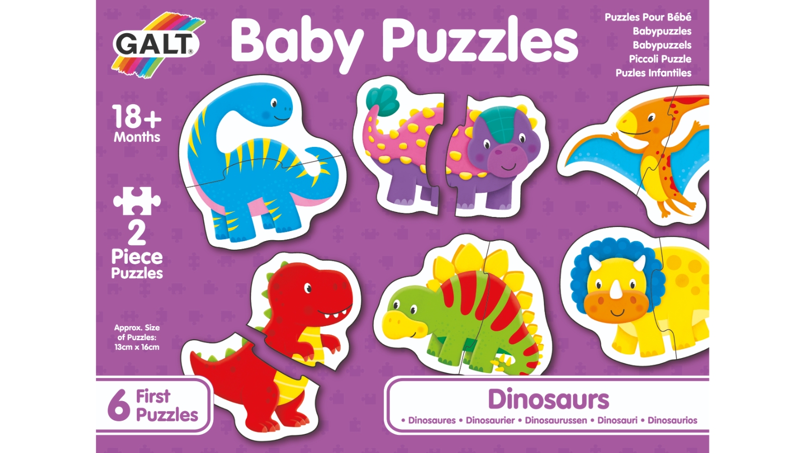 Galt Baby Puzzles Dinosaurs - 2 Piece