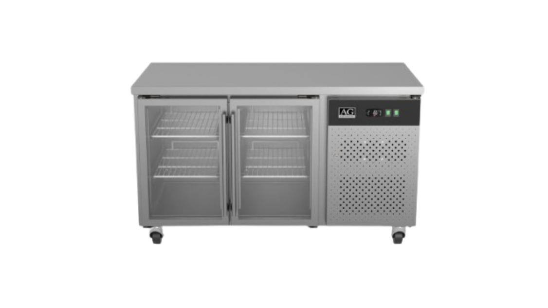 AG Equipment 2-Glass Door Commercial Worktop Underbench Display Fridge
