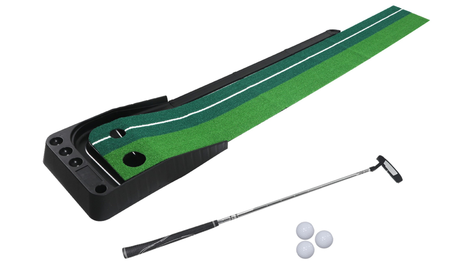 Centra Portable Auto Return Practice Indoor Outdoor Golf Putting Mat - 250 x 40cm
