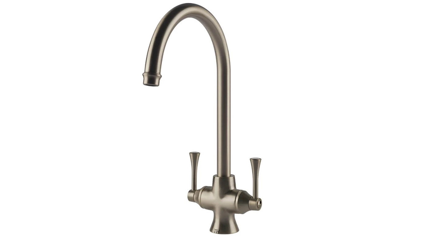 Turner Hastings Gosford Double Sink Mixer with Filter - Brushed Nickel