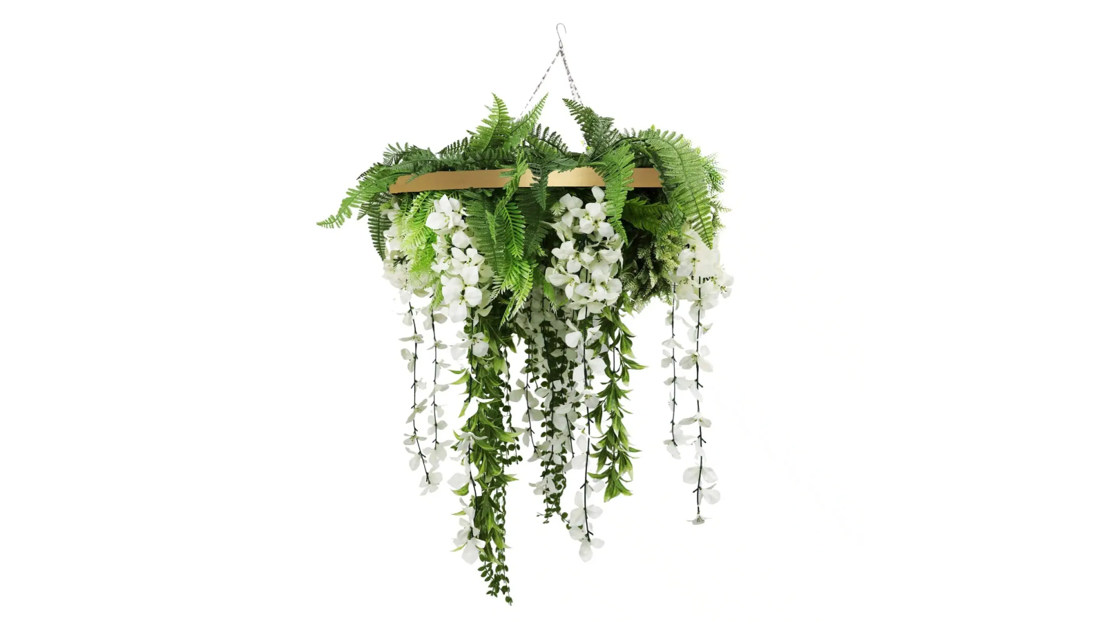 Designer Plants UV Resistant Gold Framed Hanging Disc with Draping Life - 60cm