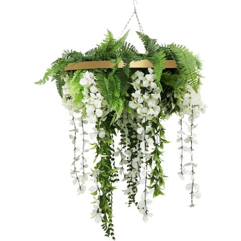 Designer Plants UV Resistant Gold Framed Hanging Disc with Draping Life - 60cm