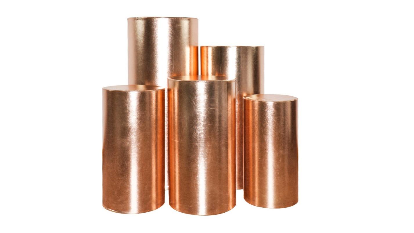 Yarra Supply 5 Size Gold Plinth Cover for Cylinder Pedestal Wedding Flower Display Stand