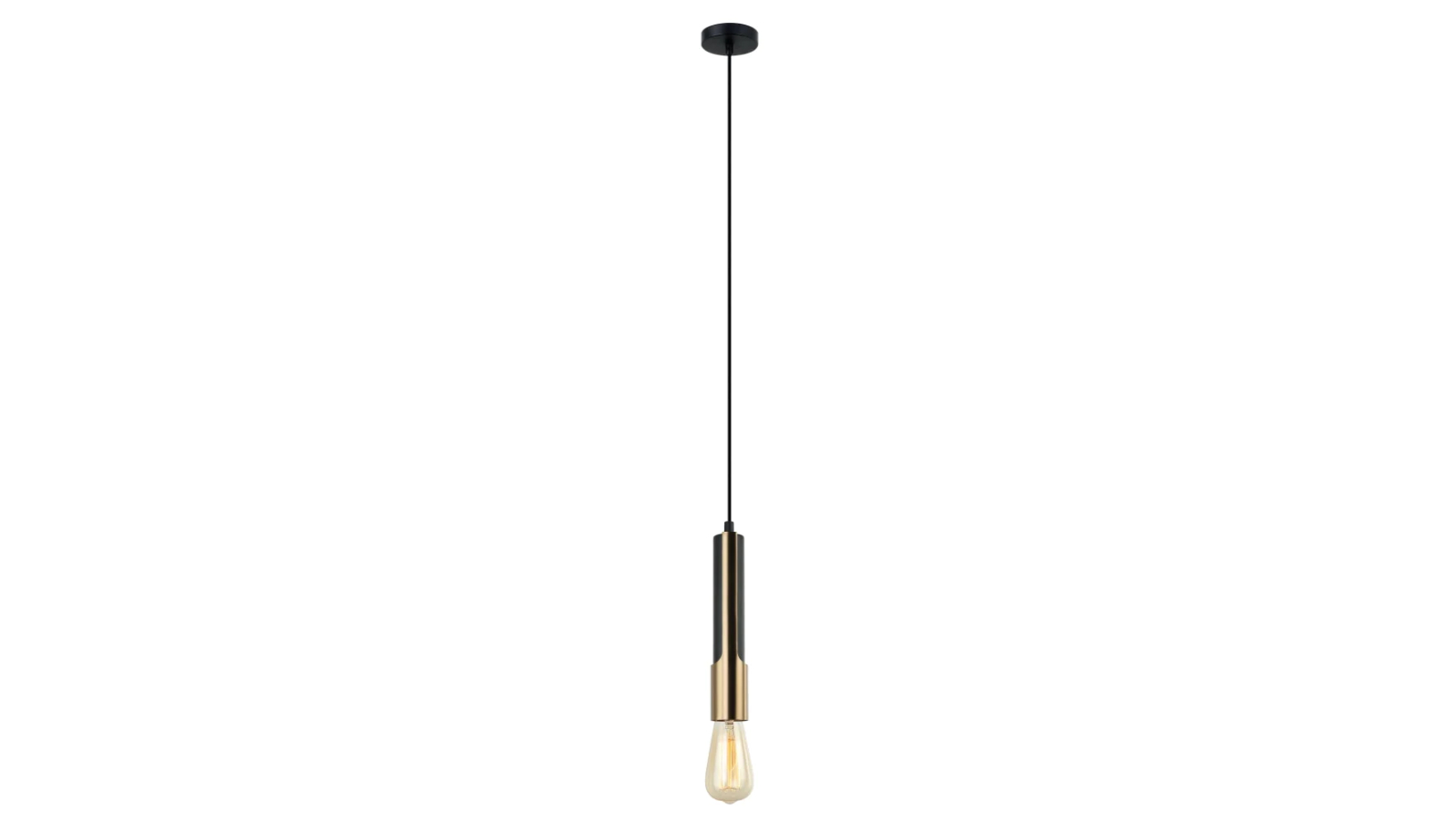 GOLDA Interior Vertical Brass Plate Tube Pendant Light - Matte Black