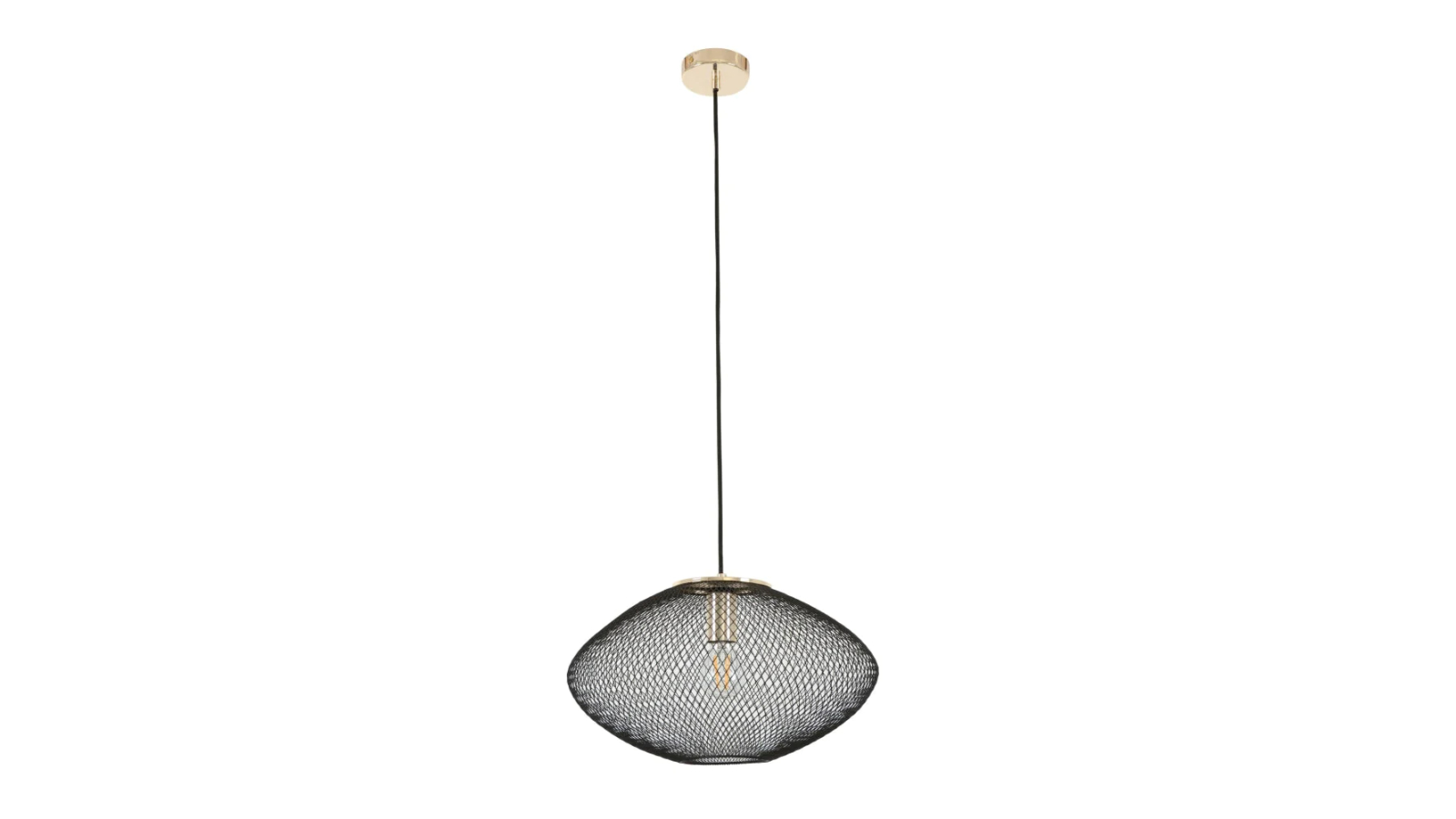 GOLPE Interior Large Oval Stainless Steel Pendant Light - Black