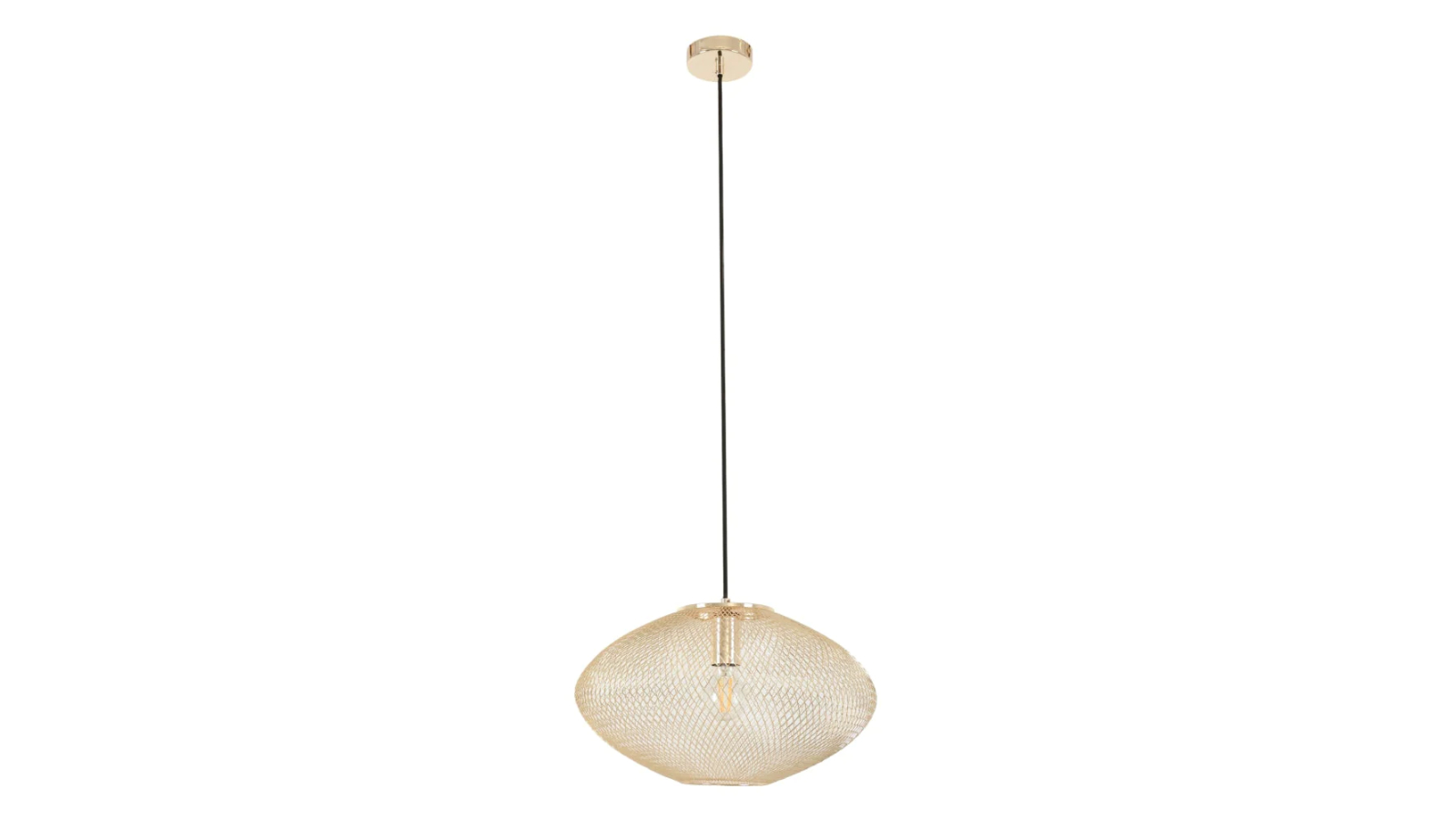 GOLPE Interior Large Oval Stainless Steel Pendant Light - Champagne Gold