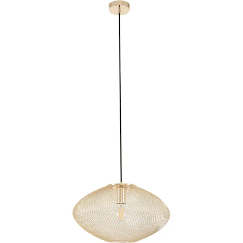 GOLPE Interior Small Oval Stainless Steel Pendant Light - Champagne Gold