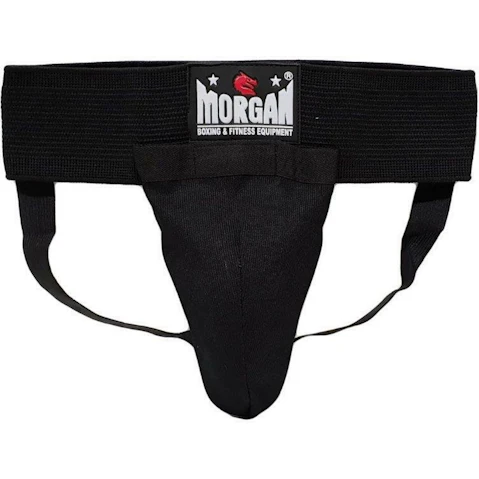 Morgan Sports Black Classic Elastic Groin Guard with Cup - Small