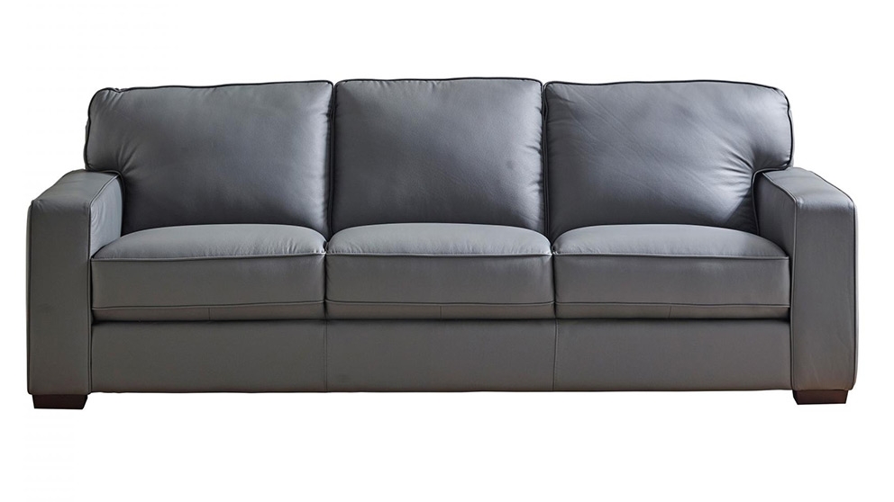Morton 3Seater Ciment Leather Sofa Harvey Norman