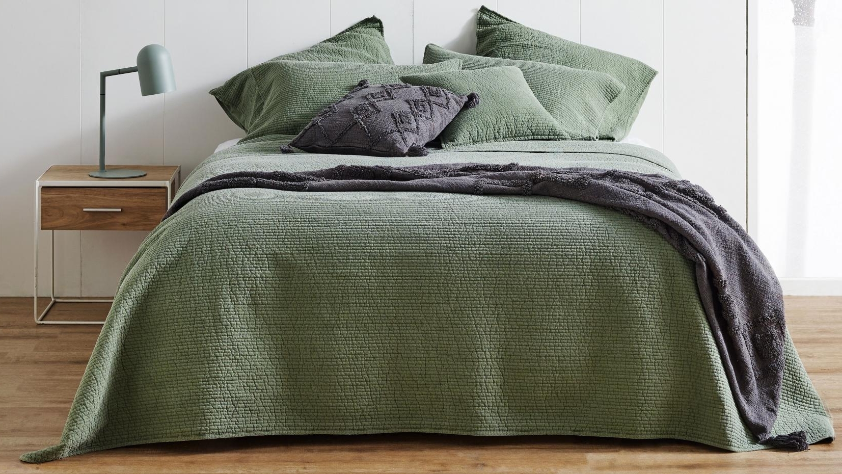 L'Avenue Jamieson Olive Coverlet Set