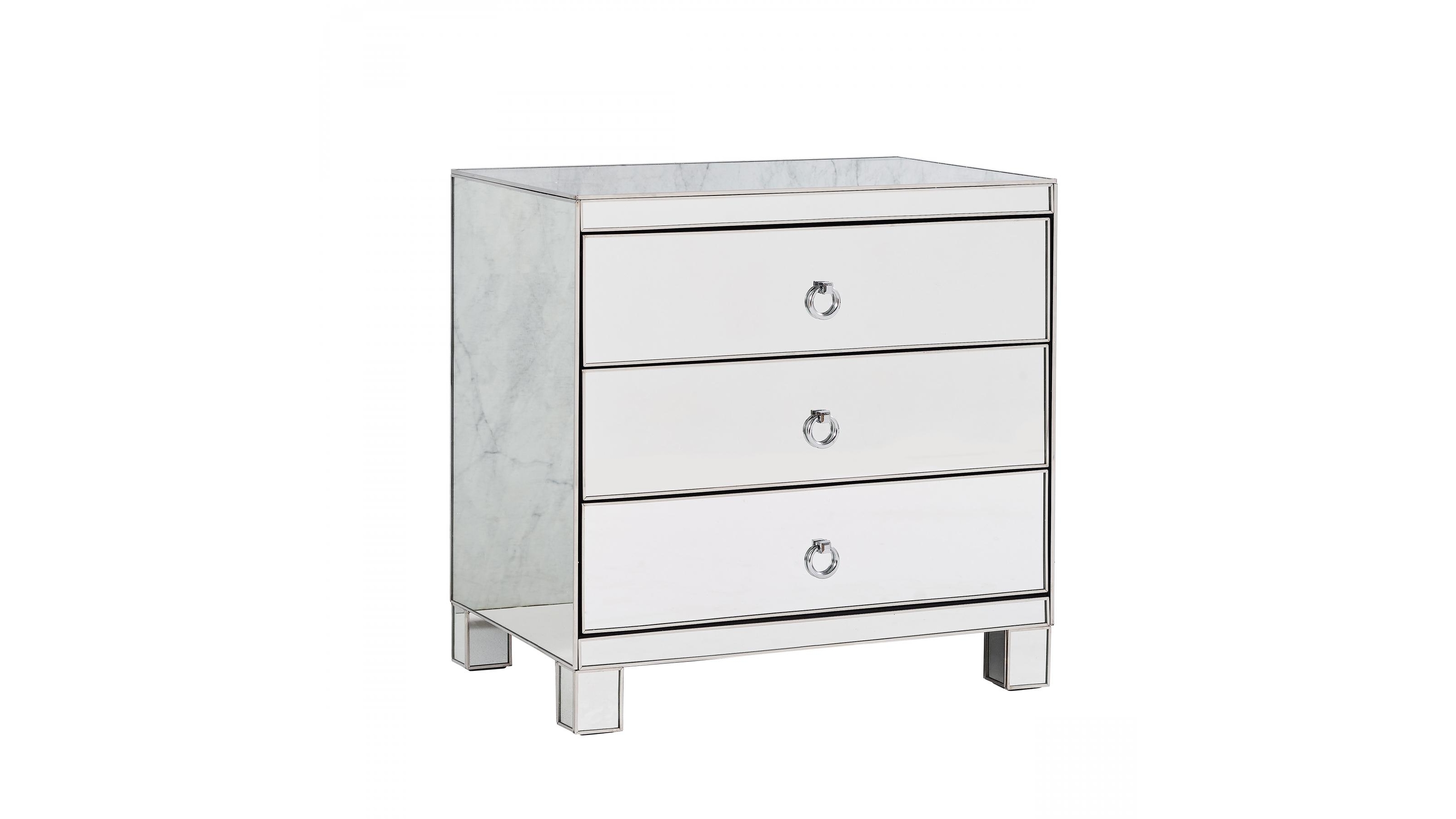 Lia 3-Drawer Bedside Table - Wide