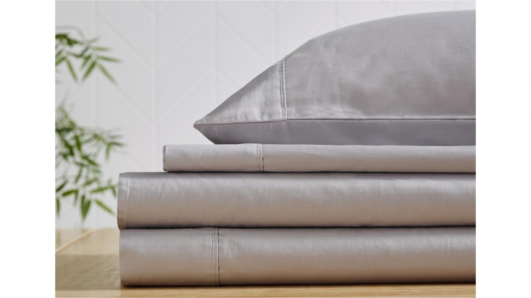 L'Avenue 300 Thread Count Silver Fitted Sheet - Single