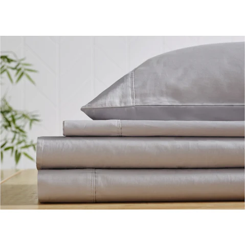 L'Avenue 300 Thread Count Silver Fitted Sheet