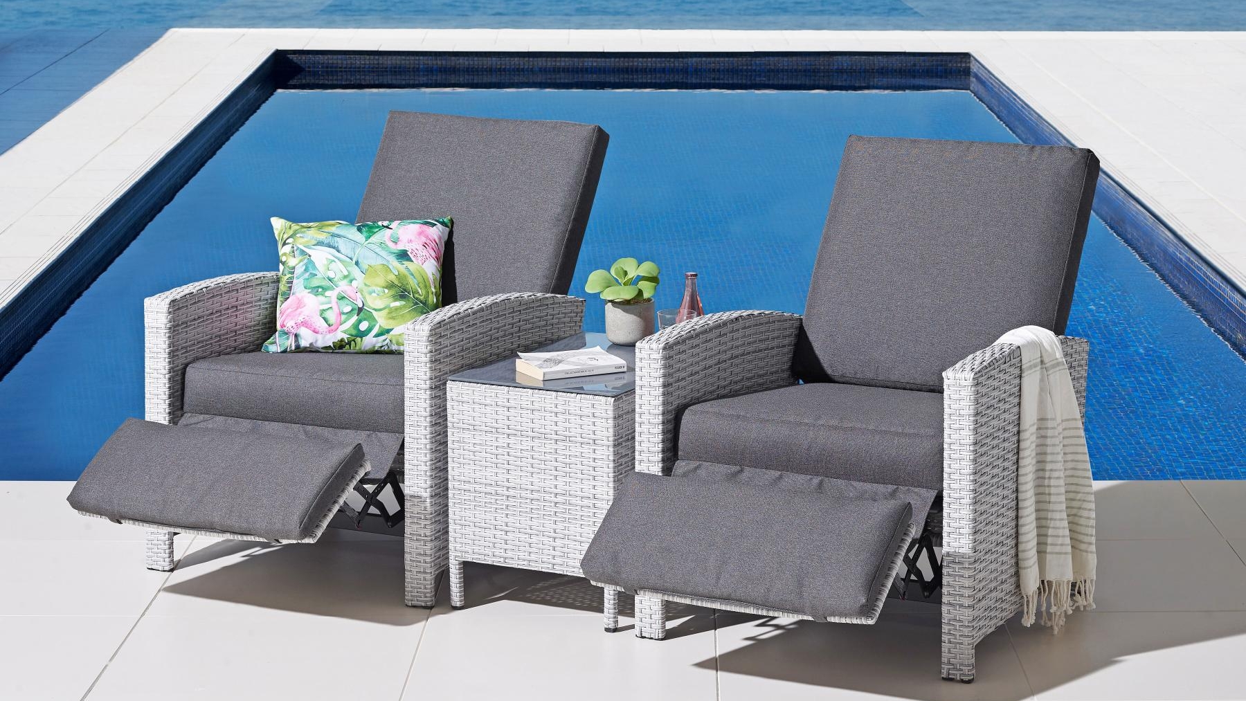 Argos 3Piece Outdoor Reclining Chat Setting Harvey Norman