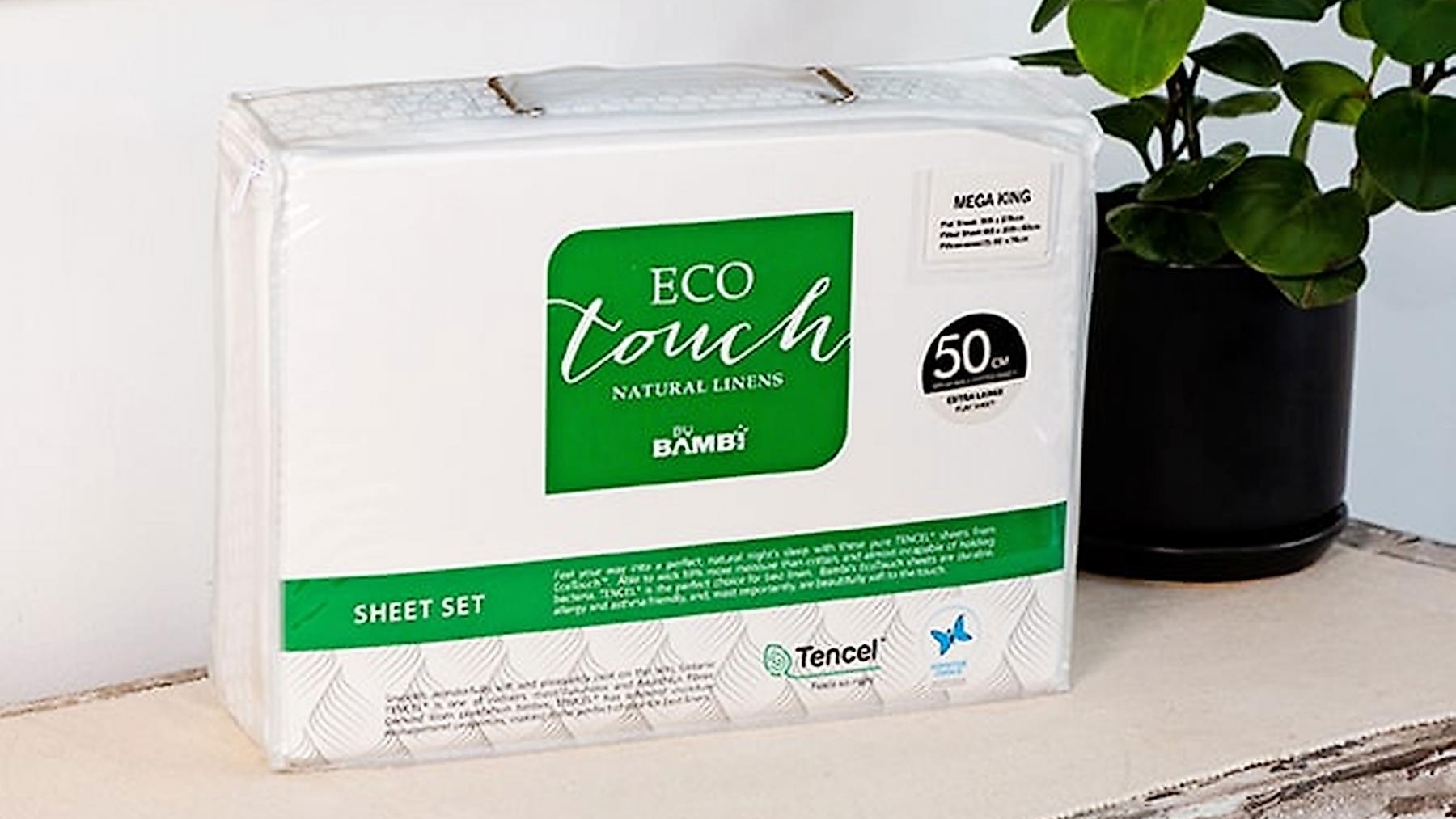 Bambi Eco Touch Tencel White Mega Sheet Set
