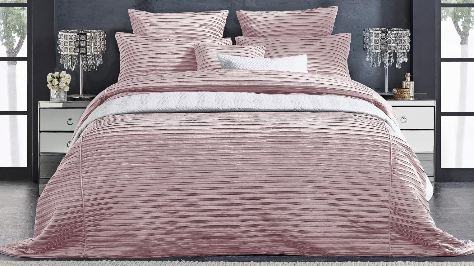 L'Avenue Constance Blush Coverlet Set - Super King