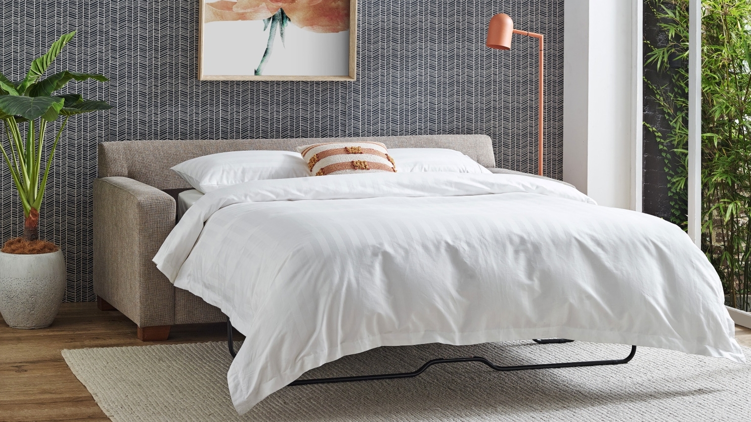 Luca Queen Fabric Sofa Bed Harvey Norman