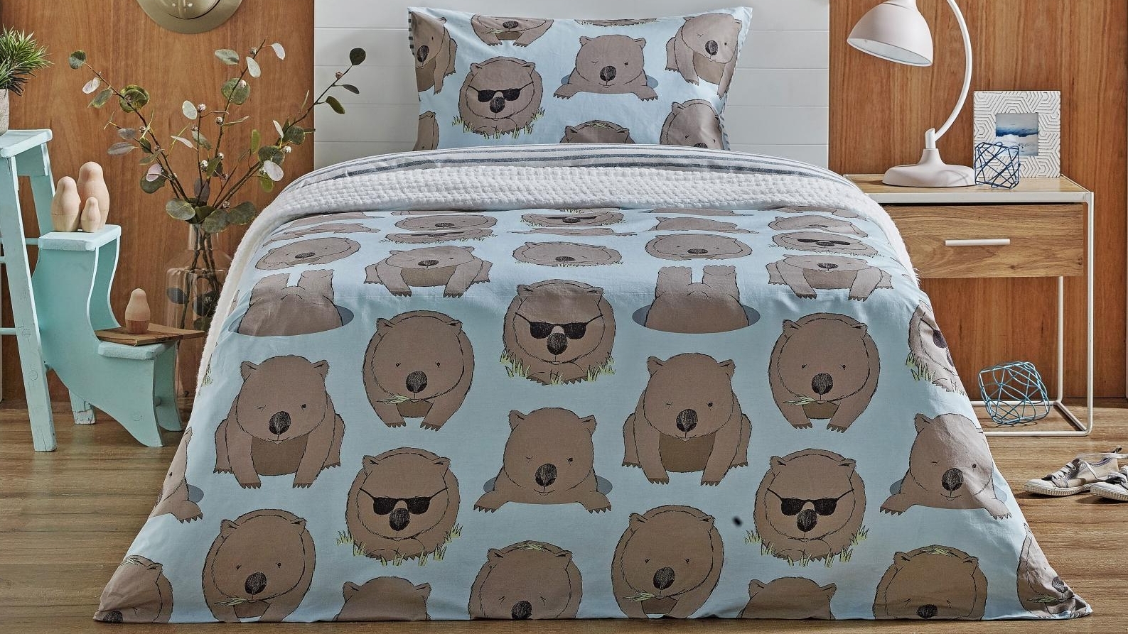 Wilbur Wombat Quilt Cover Set - Double