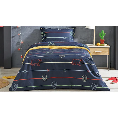 Linegame Quilt Cover Set - Double