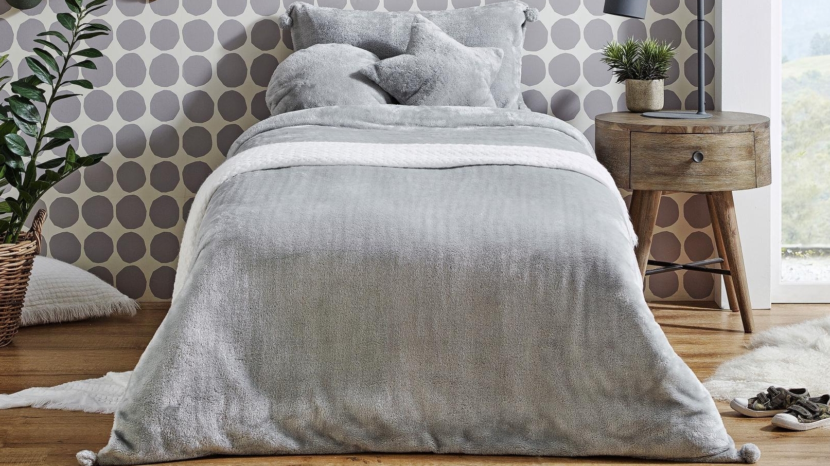 Teddy Silver Quilt Cover Set Double Harvey Norman