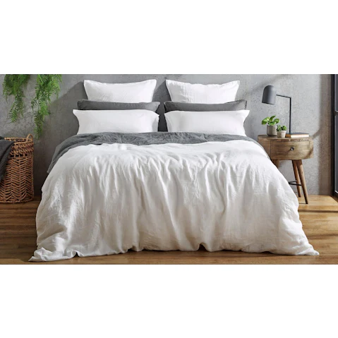 L'Avenue Pure Linen White Quilt Cover Set