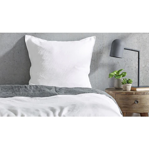 L'Avenue Pure Linen White European Pillowcase 2pk