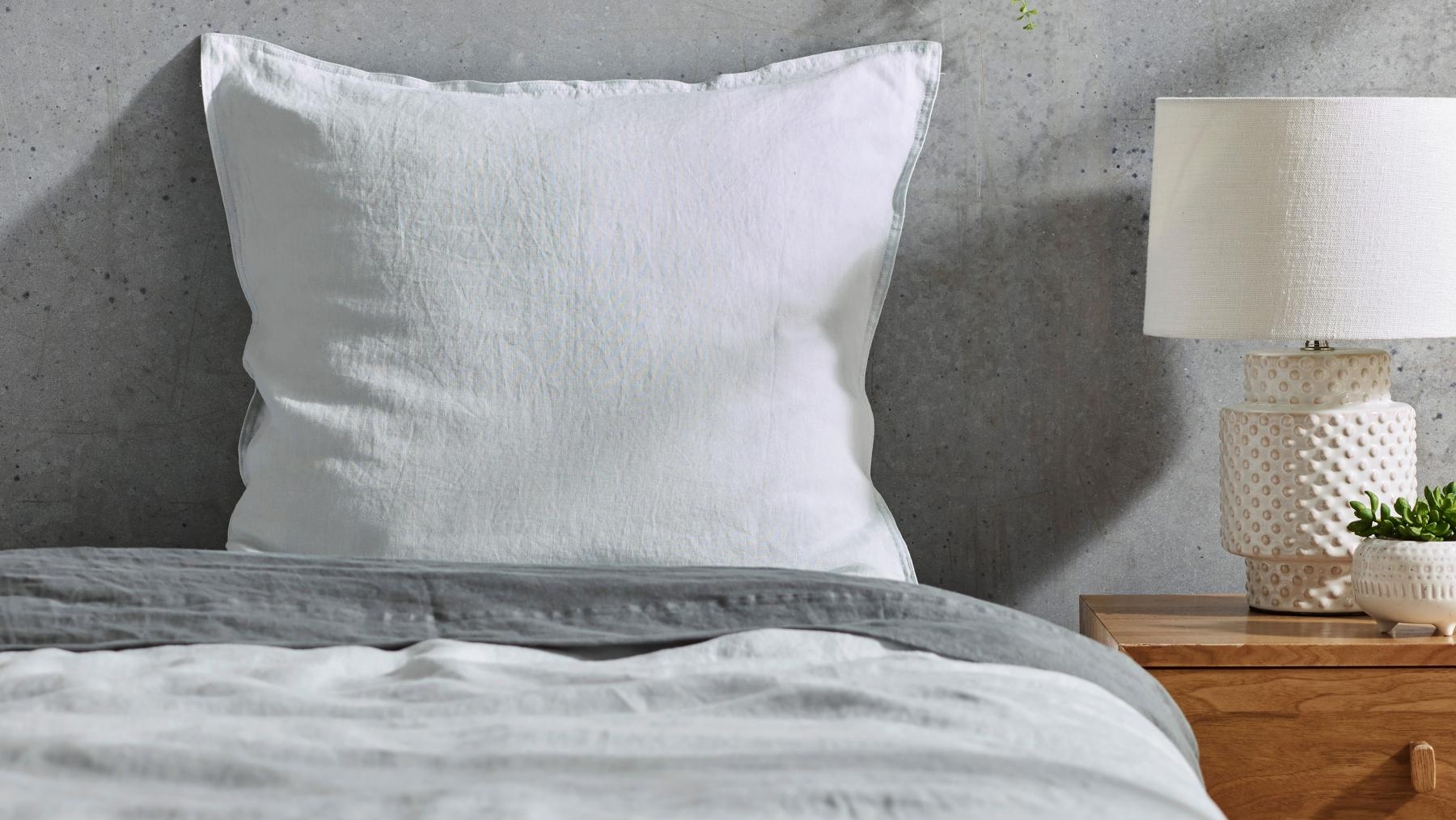 L'Avenue Pure Linen Silver European Pillowcase 2pk