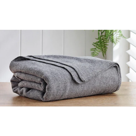 Alpaca Wool Dark Grey Blanket
