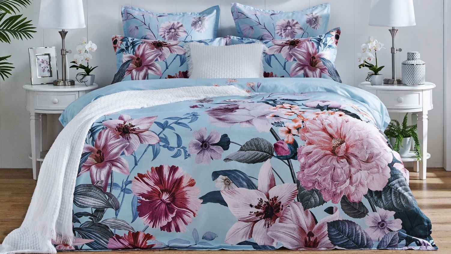 L'Avenue Cynthia Blue Quilt Cover Set - Double