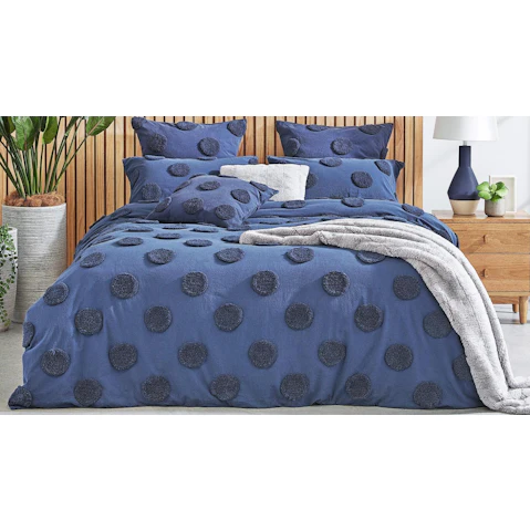 L'Avenue Harley Navy Quilt Cover Set - Single