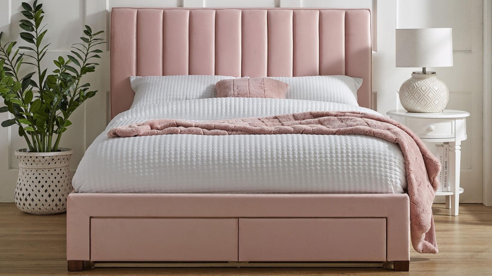 Melina 2 Drawer Pink Bed Double Harvey Norman