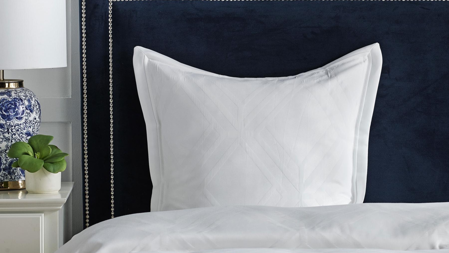 Luxe Geo White European Pillowcase Harvey Norman