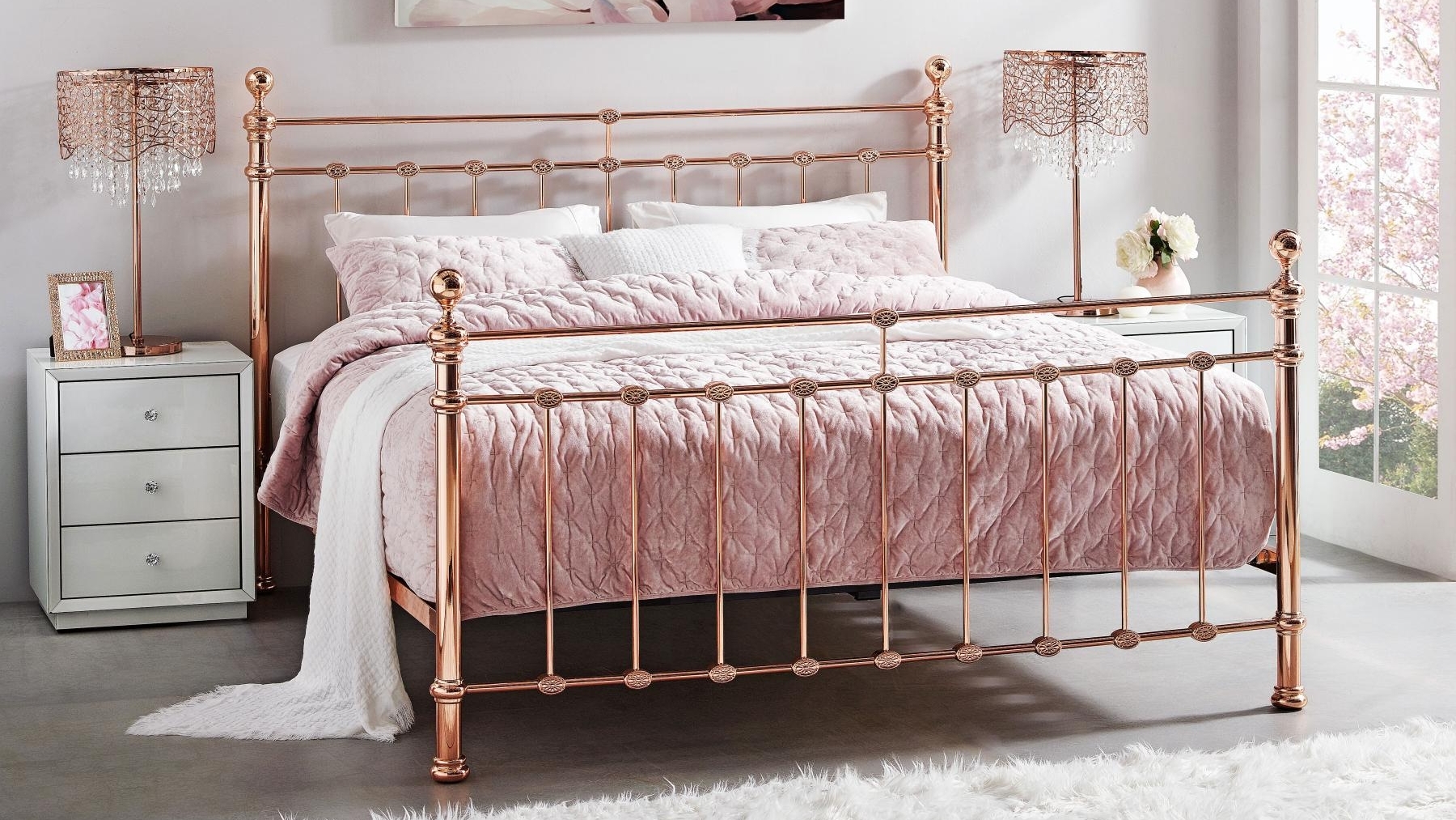 Waterford II Rose Gold Bed King Harvey Norman