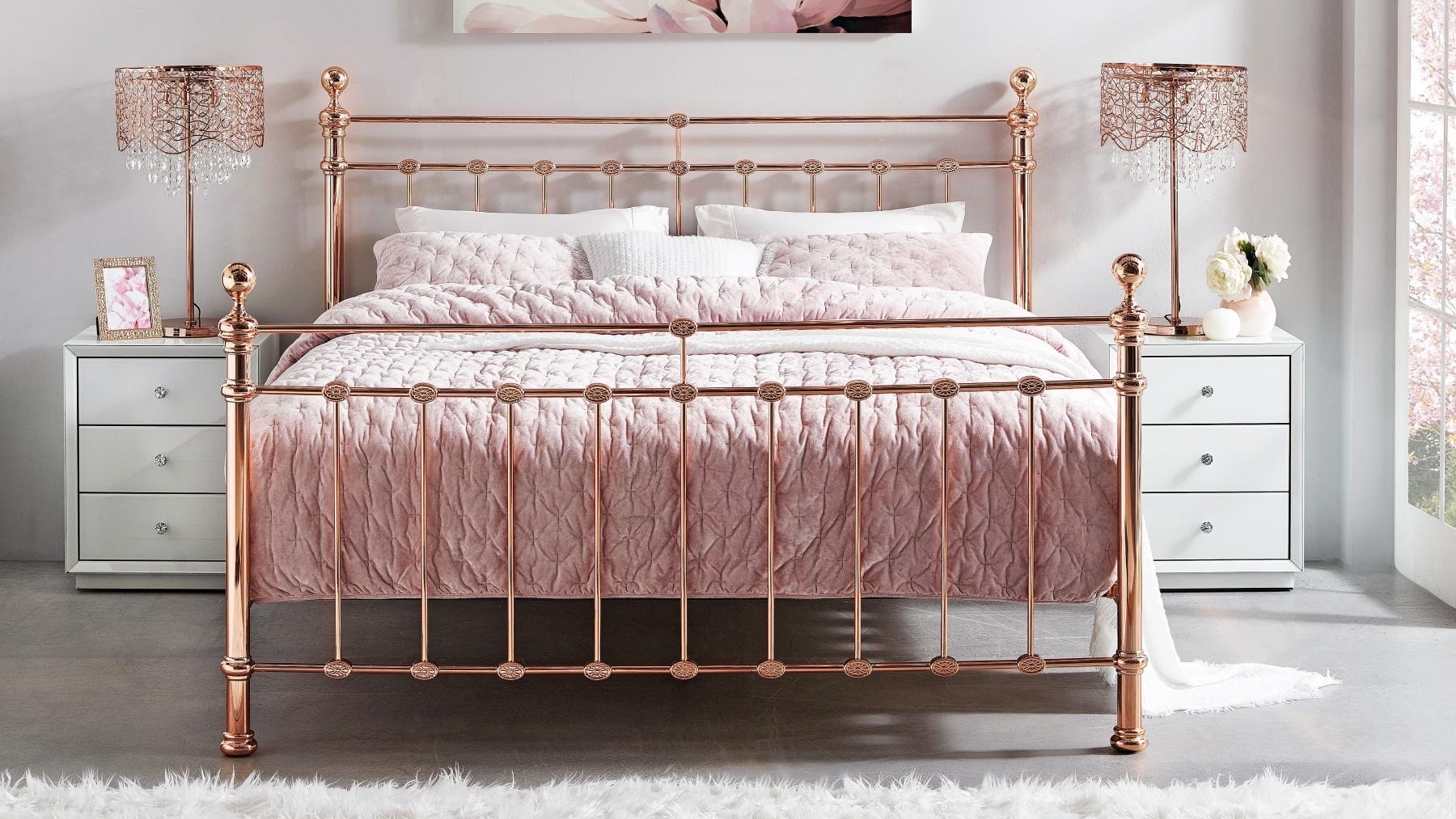 Waterford II Rose Gold Bed - King