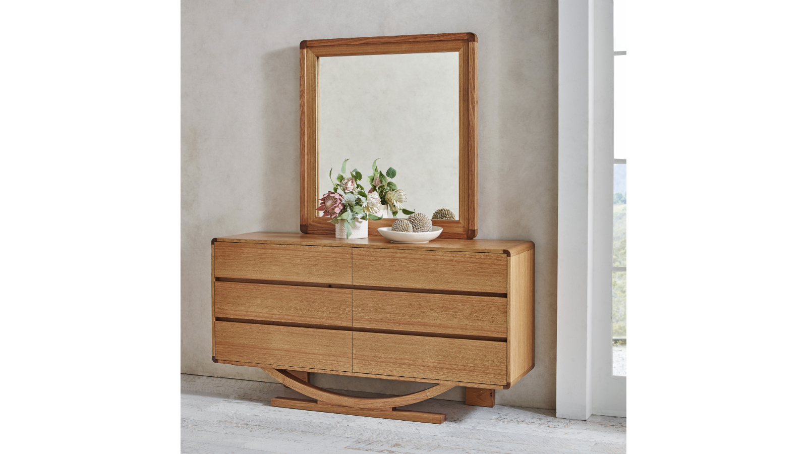 Ares 6-Drawer Dresser with Mirror