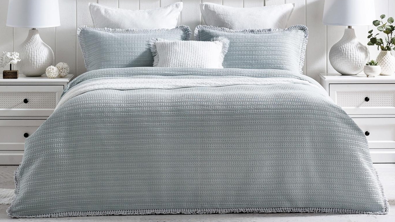 L'Avenue Gracie Waffle Seafoam Quilt Cover Set