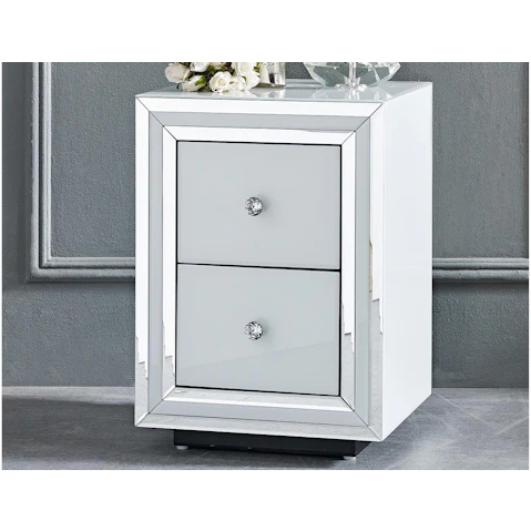 Peninsula 2-Drawer Slim Bedside Table - White