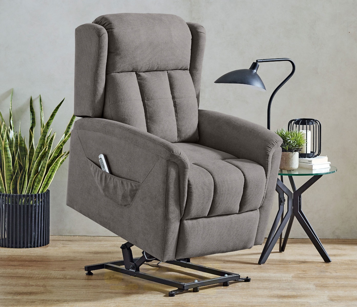 Longreef Fabric Single Motor Lift Chair - Mink