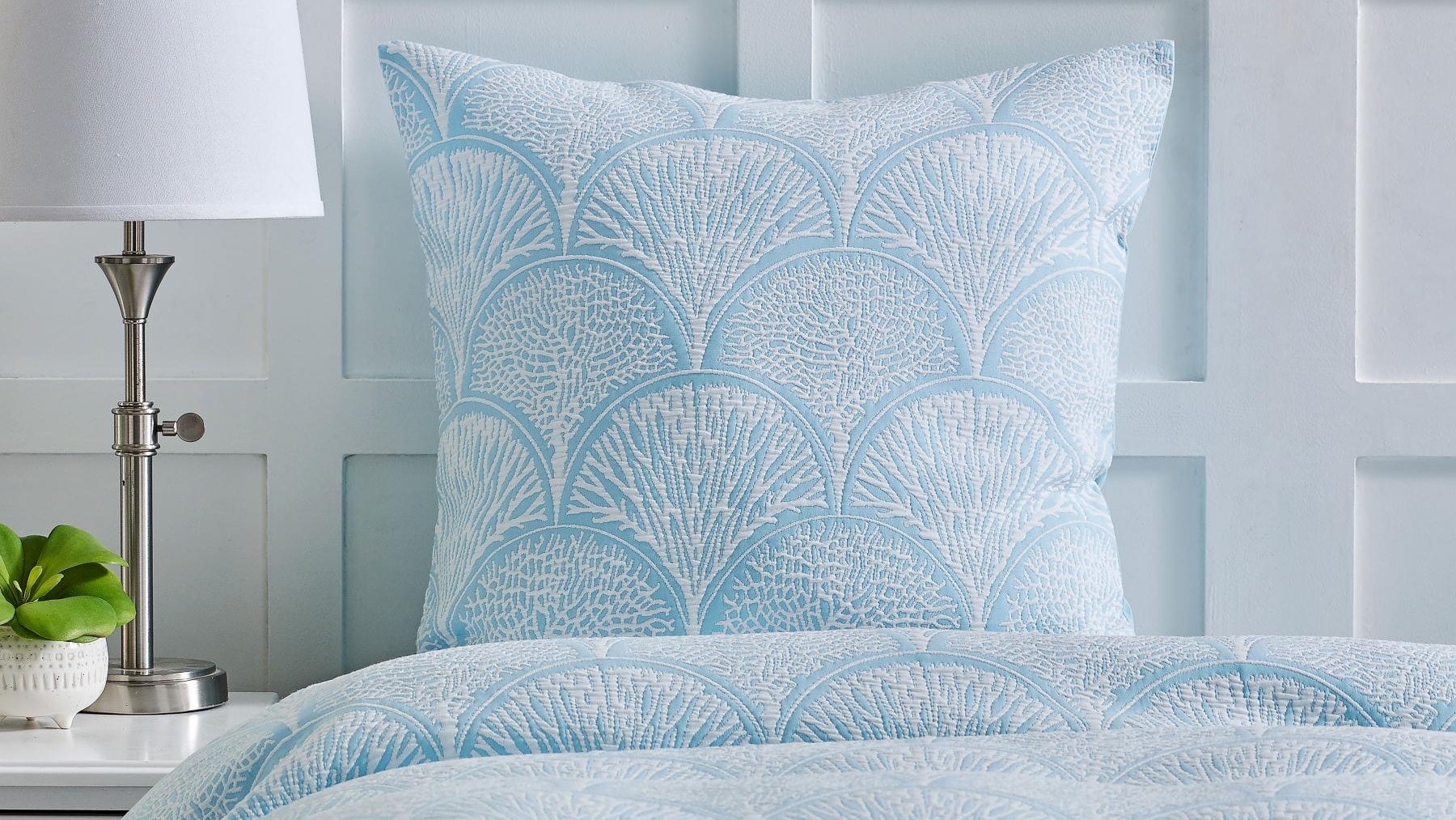 L'Avenue Luxury Coralie Blue European Pillowcase