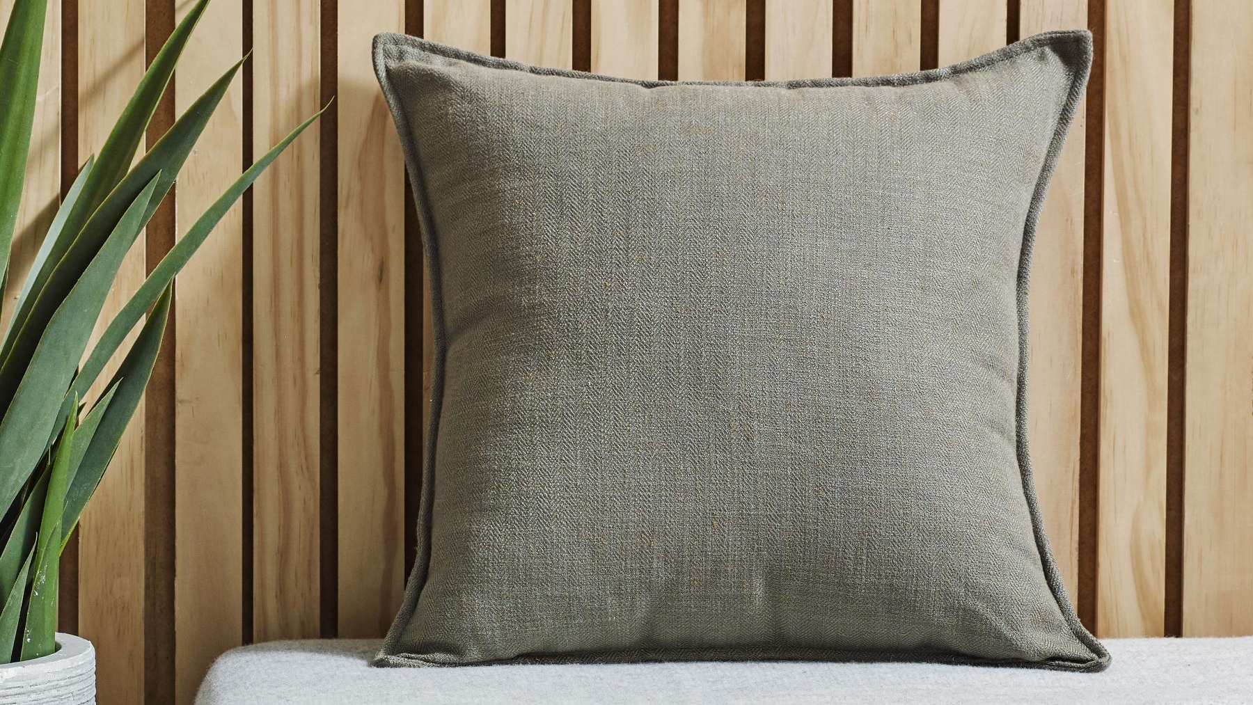 L'Avenue Shaw Linen Blend Sage Cushion