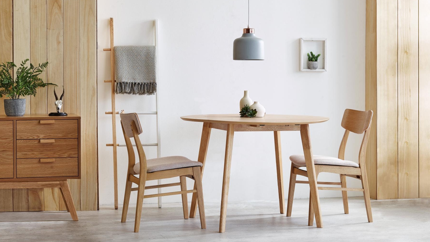 Cody 3-Piece Round Drop-side Dining Table Set - Natural