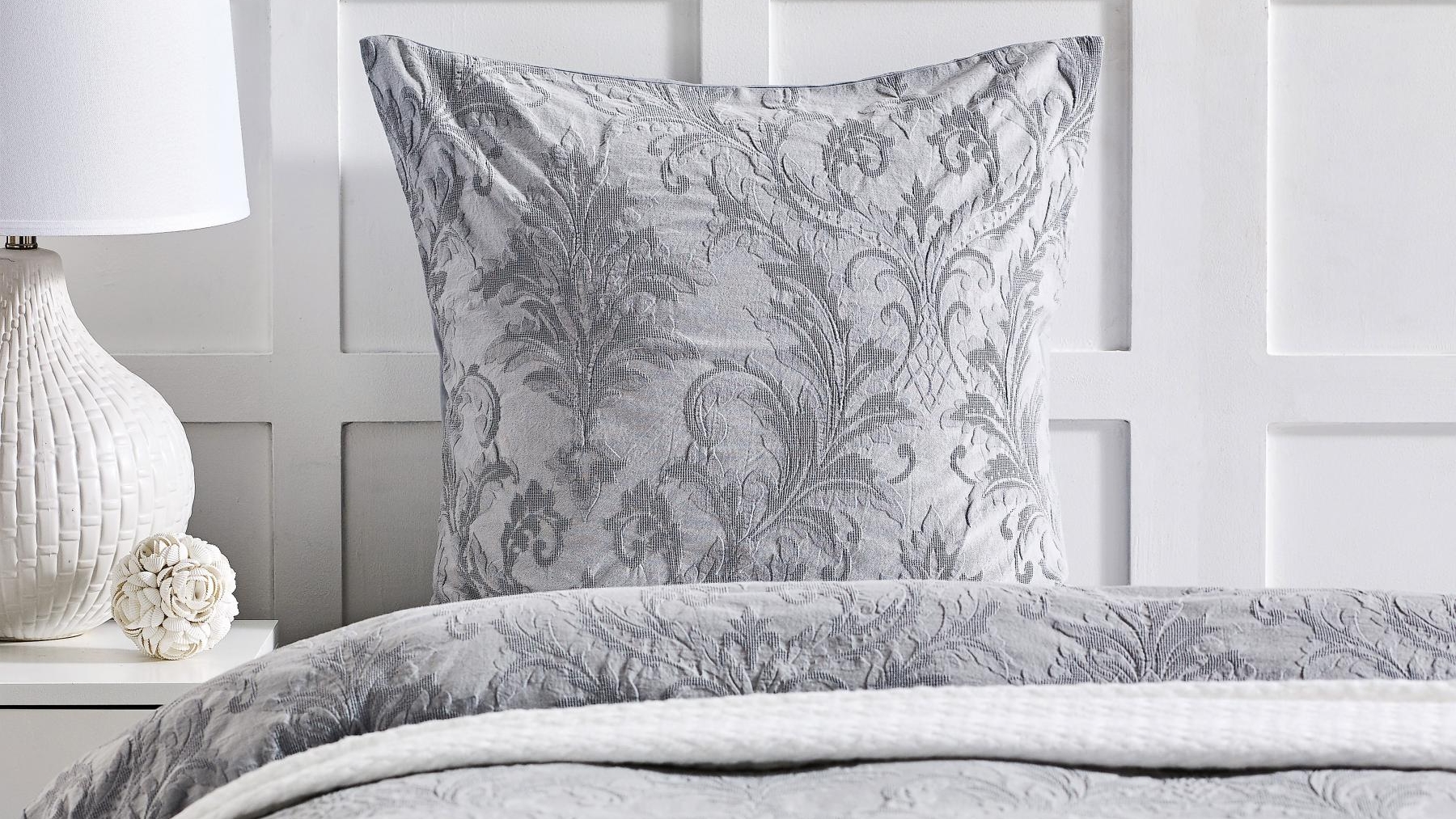 L'Avenue Luxury Henrietta Silver European Pillowcase