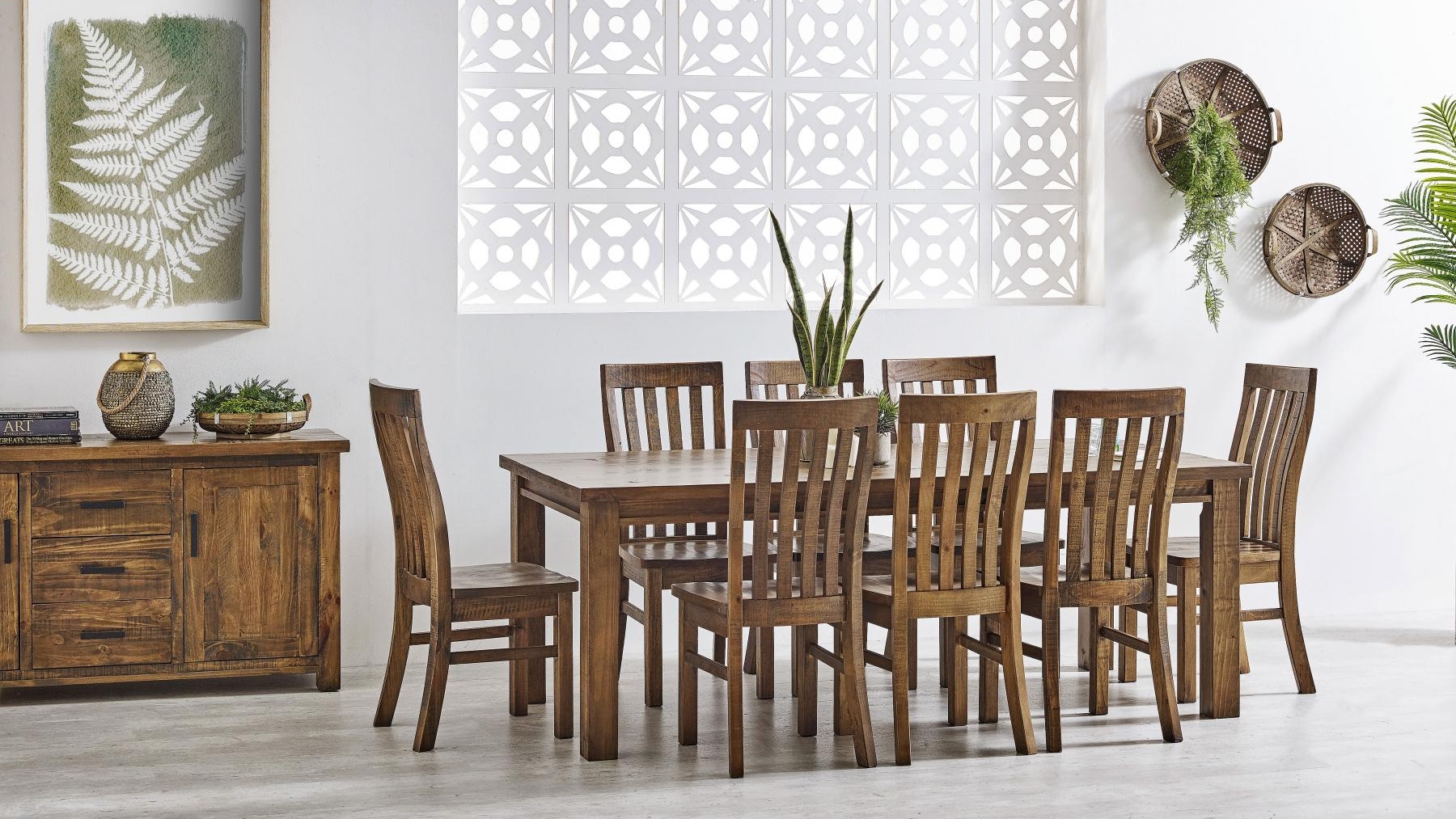 Cobar Aged Ash 9-Piece Dining Table Set