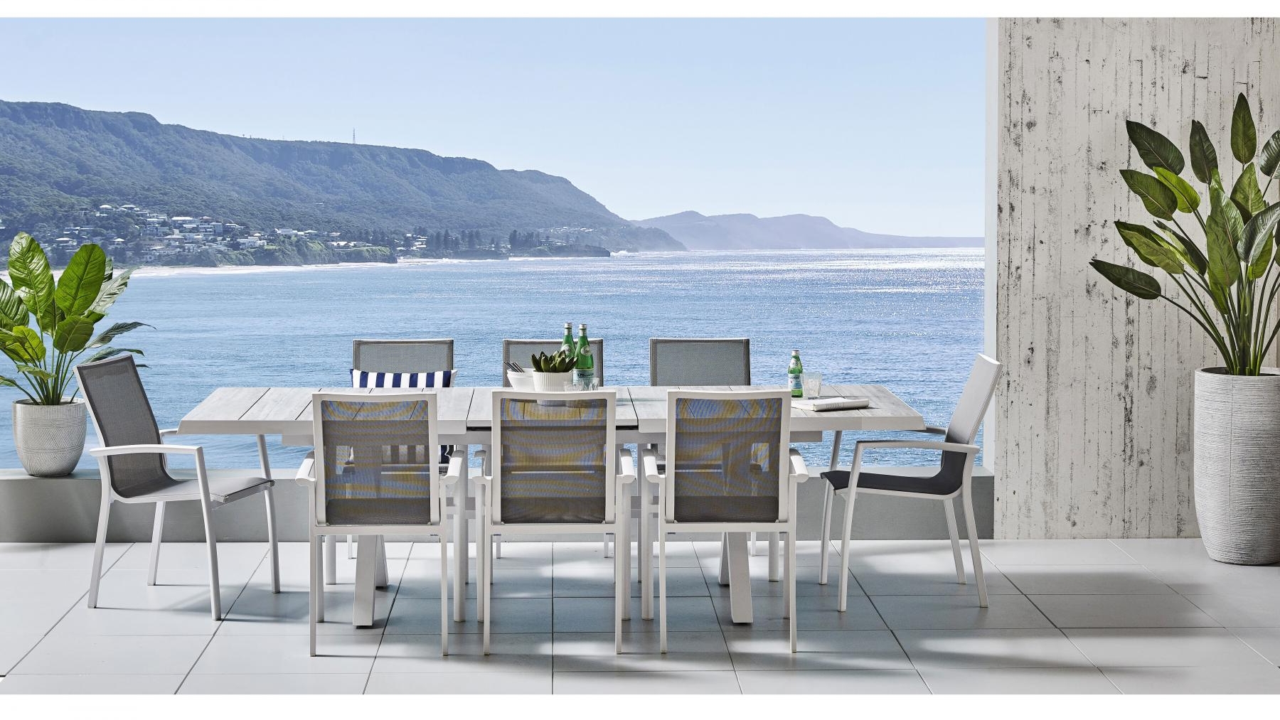 Parsons Outdoor 9Piece Extension Dining Setting White Harvey Norman