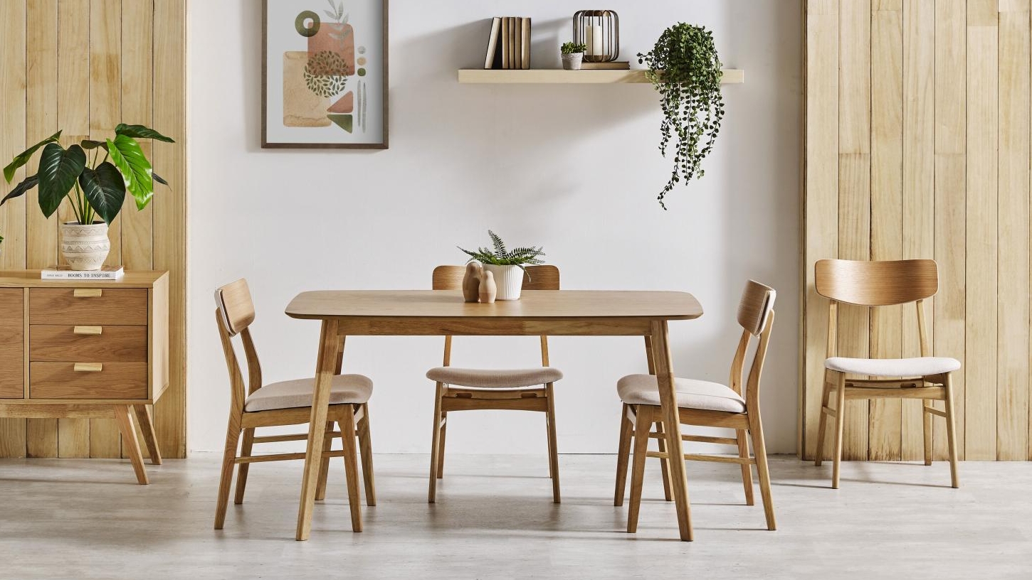Cody 5-Piece Fixed Dining Table Set - Natural