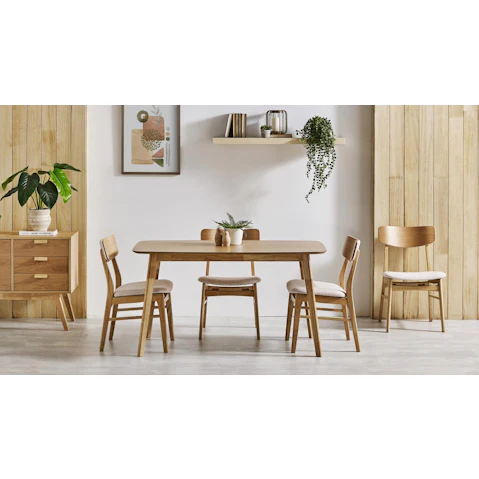 Cody 5-Piece Fixed Dining Table Set - Natural