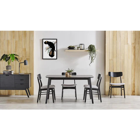 Cody 5-Piece Fixed Dining Table Set - Black