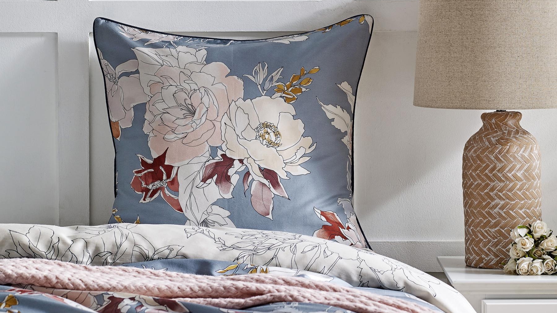 Amelie Blue European Pillowcase
