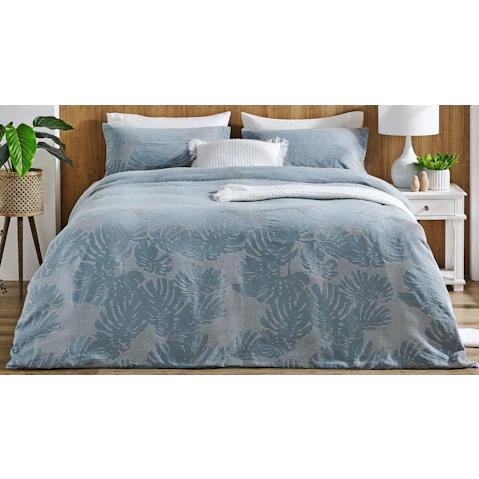 L'Avenue Palm Spring Duck Egg Quilt Cover Set