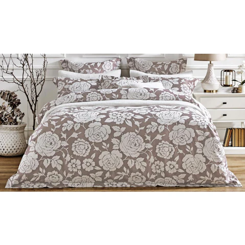 L'Avenue Luxury Cremona Stone Quilt Cover Set - Queen